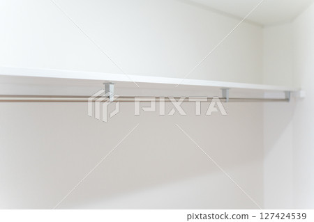 Closet, walk-in closet hanger rail and shelf Closet, walk-in closet hanger rail and shelf 127424539