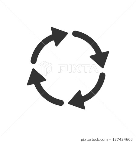 Cycle icon (circulation, process, flow) vector monochrome consisting of four arrows 127424603