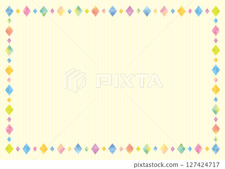 黃色背景水彩彩色鑽石 黃色背景水彩彩色鑽石 127424717