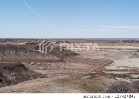 Expansive Desert Landscape Along Blue Forest Hike in Petrified Forest NP 127424842
