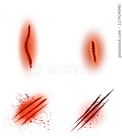 Scratched and damaged texture illustration set material Scratched and damaged texture illustration set material 127424940