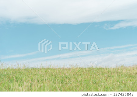 Green hills, sky and mountains 127425042