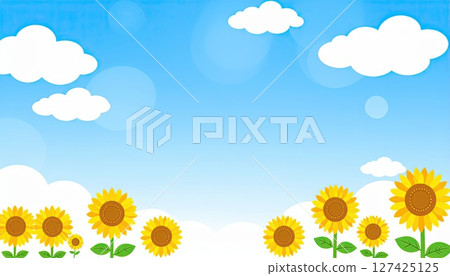AI 影像：仲夏藍天與向日葵 127425125