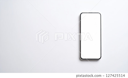 《AI image》White background and smartphone 《AI image》White background and smartphone 127425514