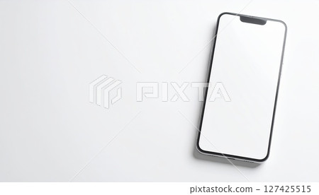 《AI image》White background and smartphone 《AI image》White background and smartphone 127425515