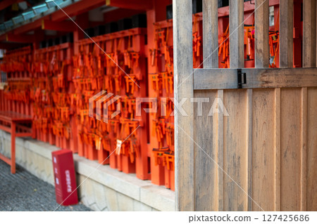 Japanese lanterns with a background of prayer in a Japanese temple Japanese lanterns with a background of prayer in a Japanese temple 127425686