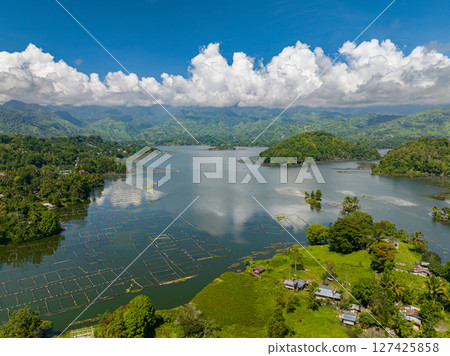 Lake Sebu in South Cotabato, beautiful landscape with mountain rainforest. Mindanao, Philippines. Lake Sebu in South Cotabato, beautiful landscape with mountain rainforest. Mindanao, Philippines. 127425858