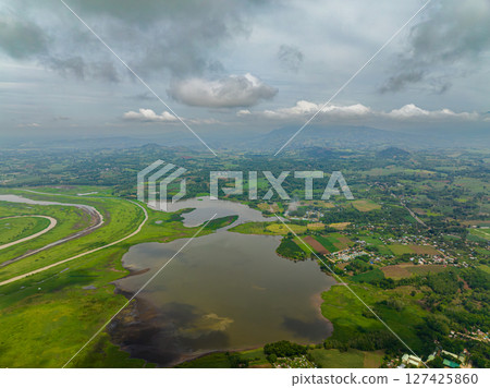 Lakes and wetlands over the tropical mountain. Bukidnon, Philippines. Mindanao. Lakes and wetlands over the tropical mountain. Bukidnon, Philippines. Mindanao. 127425860