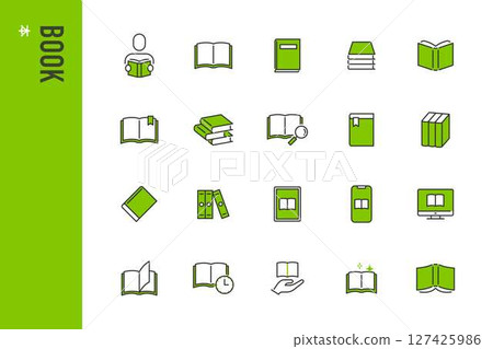 書簡單的線條圖示集 書簡單的線條圖示集 127425986