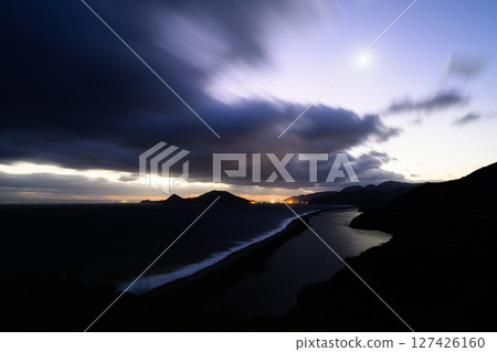 沐浴在月光下的長龜海灘、田野尻瞭望台、甑島 127426160