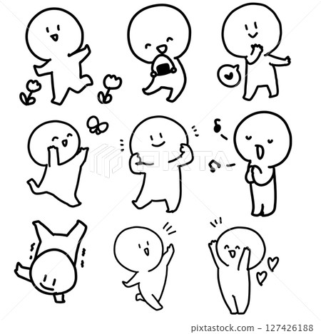 簡單可愛的人物插畫集 127426188