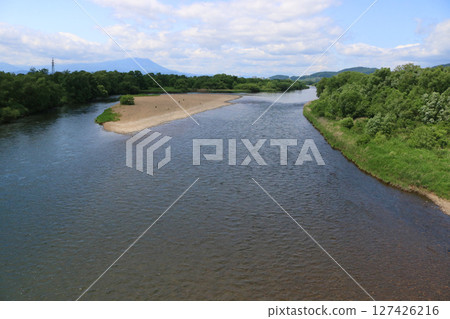 View of Mt. Iwate from Tokuda Bridge 127426216