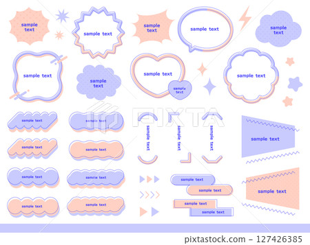 Simple and cute youthful heading design set 127426385