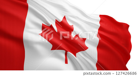 Canada flag isolated on white background 3D render 127426686