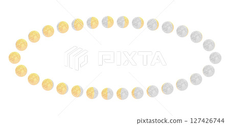 Vector illustration of moon phases, cycles and lunar calendar arranged in a circle Vector illustration of moon phases, cycles and lunar calendar arranged in a circle 127426744