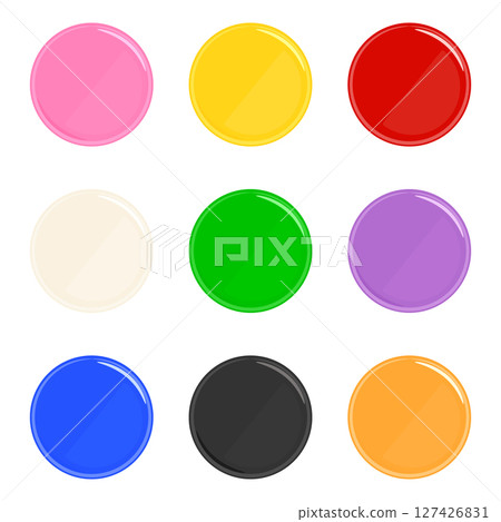 彩色徽章模型插圖集向量插圖 彩色徽章模型插圖集向量插圖 127426831