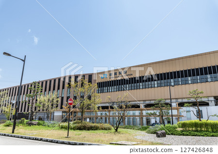 JR Shin-Takaoka Station (North Exit) on a sunny day in Takaoka City, Toyama Prefecture 127426848
