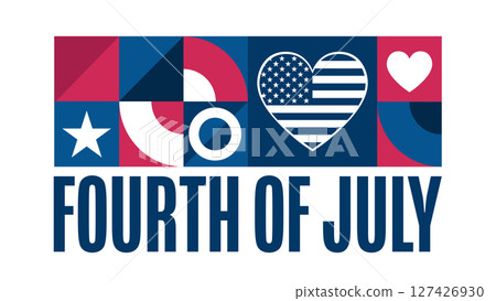 4th of July. Happy Independence Day. USA. Holiday concept. Template for background, banner, card 127426930