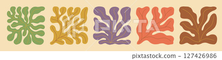 Retro-inspired wavy floral background Retro-inspired wavy floral background 127426986