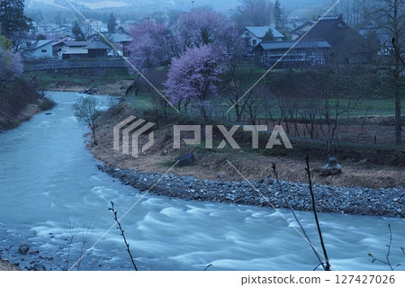 Scenery of Hakuba village in early spring Scenery of Hakuba village in early spring 127427026