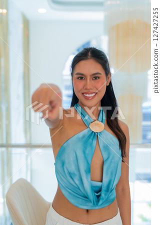 Portrait of beautiful young Asian woman Portrait of beautiful young Asian woman 127427255