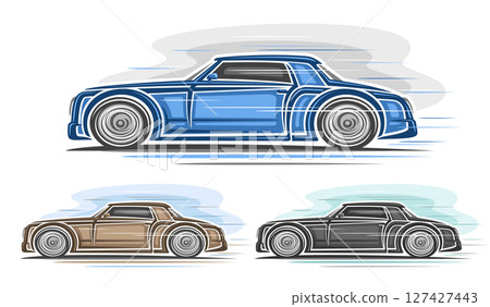 Vector colorful Coupe Cars set Vector colorful Coupe Cars set 127427443