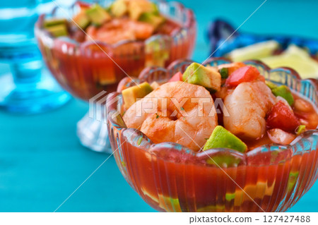 Shrimp Cocktail (Coctel de Camarones) (Mexican food) Shrimp Cocktail (Coctel de Camarones) (Mexican food) 127427488