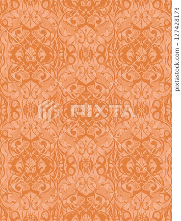 《AI Image》Patterned orange background material 127428173