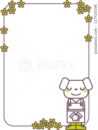 背景素材<商店工作人員道歉框架，狗，動物，商店，店員，對不起，鞠躬，垂直位置> 127428396