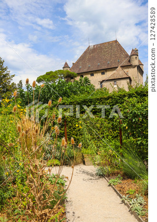 Castle Yvoire and Garden of Five Senses in Yvoire, France 127428589
