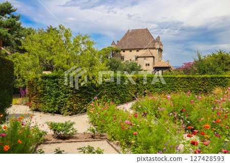 Castle Yvoire and Garden of Five Senses in Yvoire, France Castle Yvoire and Garden of Five Senses in Yvoire, France 127428593