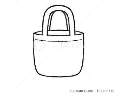 Crayon style cute tote bag line drawing 127428740