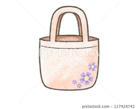 Cute crayon-style tote bag (blue) 127428742