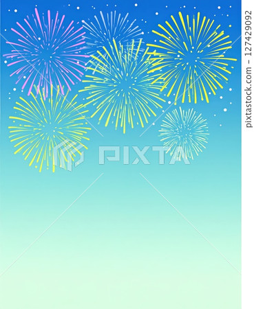 《AI圖片》夜空中綻放的煙火背景素材 127429092