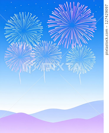 《AI Image》Background material of fireworks exploding in the night sky 127429097