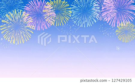 《AI圖片》夜空中綻放的煙火背景素材 127429105