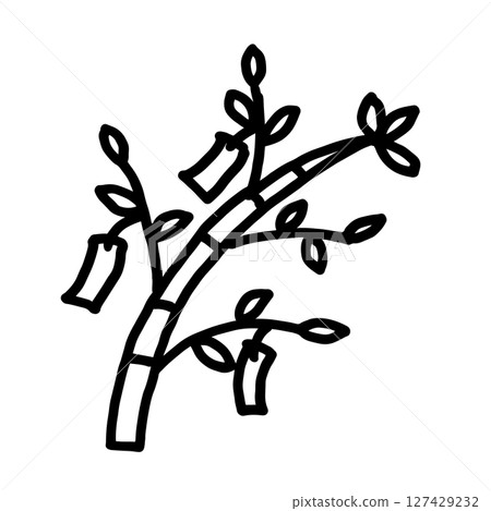 竹葉手繪插圖 竹葉手繪插圖 127429232