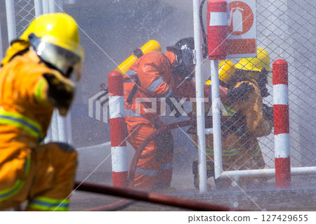 Disaster training exercise depicting gas station in Lampang, Thailand - 19 July 2018 127429655
