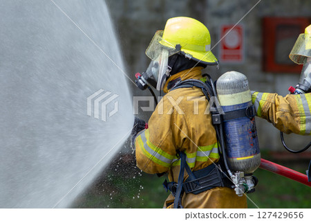 Disaster training exercise depicting gas station in Lampang, Thailand - 19 July 2018 127429656