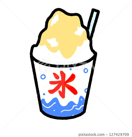 Lemon flavored shaved ice illustration 127429709