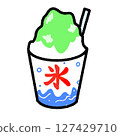 Melon flavored shaved ice illustration 127429710