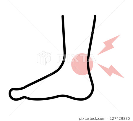 踝關節疼痛圖示插圖向量 127429880