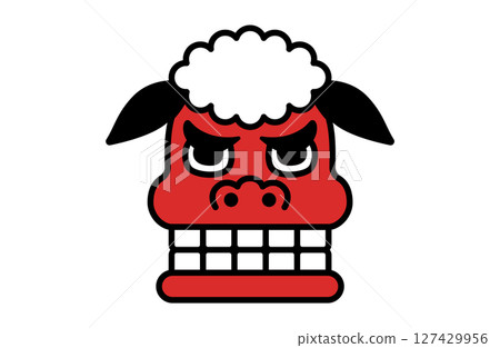 舞獅簡單圖示向量插圖新年幸運符日本日式風格 舞獅簡單圖示向量插圖新年幸運符日本日式風格 127429956