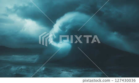 Sunlight shining through the sea 127430036