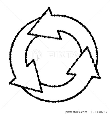 Circular rotation arrows black and white icon 127430767