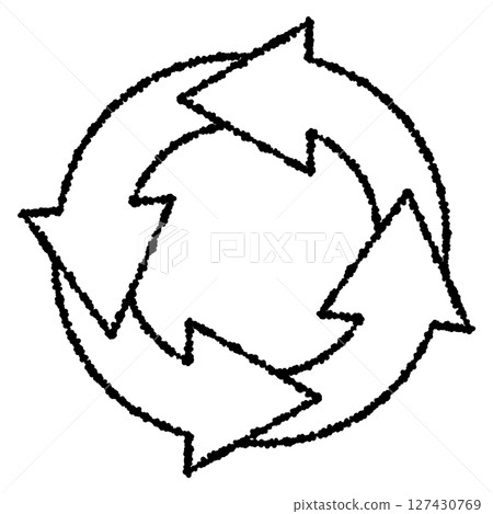 Circular rotation arrows black and white icon 127430769