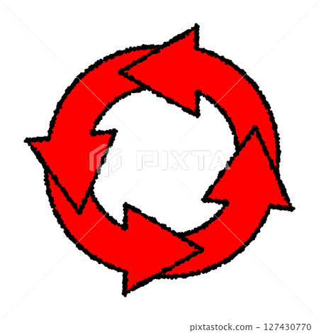 Circular rotation arrow red icon 127430770