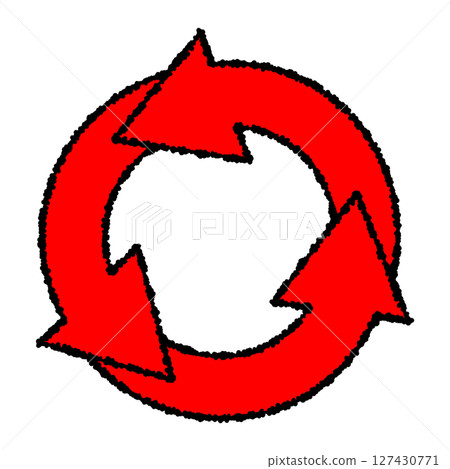 圓形旋轉箭頭紅色圖標 圓形旋轉箭頭紅色圖標 127430771