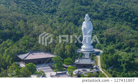 June 7 2025 Large Buddhist Statue Amidst Greenery and Temple Complex June 7 2025 Large Buddhist Statue Amidst Greenery and Temple Complex 127431807