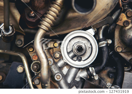 Mechanic tools engineering equipment car auto repair shop with copy space. Blurred background mechanical service. Heavy screw grungy rusted wrenches dirty screwdriver object. Industrial hardware set Mechanic tools engineering equipment car auto repair shop with copy space. Blurred background mechanical service. Heavy screw grungy rusted wrenches dirty screwdriver object. Industrial hardware set 127431919